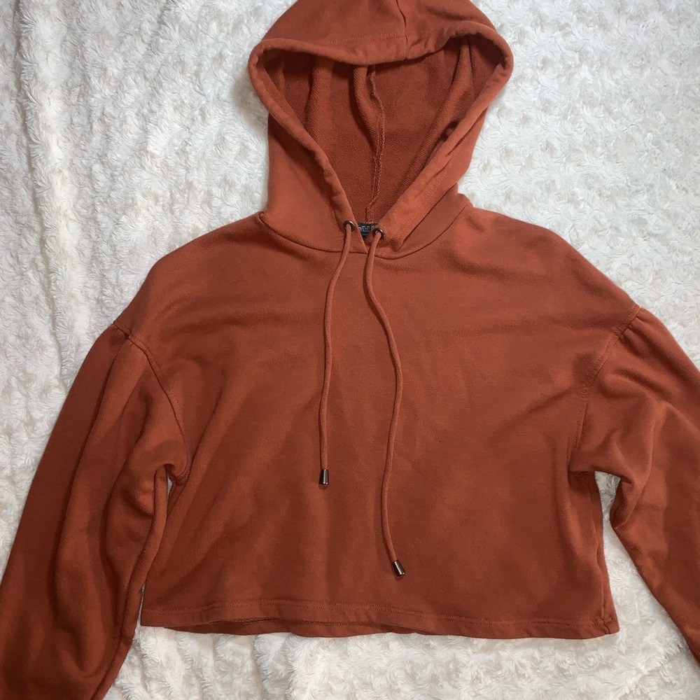 Brown Cropped Hoodie